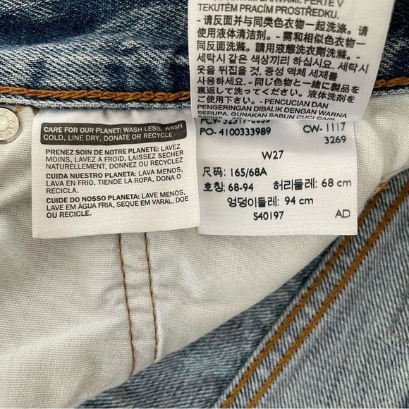 Levi's 501 Cut Off Women's Short Button Fly Frayed Distressed in Waveline Sz 27 - Picture 11 of 13